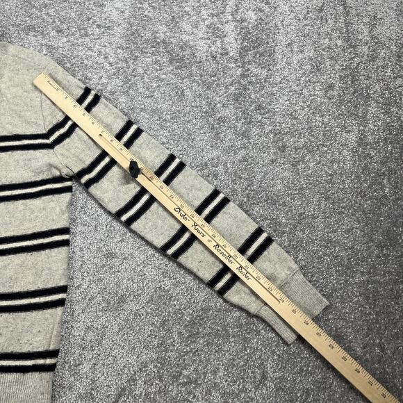 Gap Sweater Mens Medium Wool Blend Roll Neck Stripe Nautical Grandpa Ivory - Picture 14 of 15